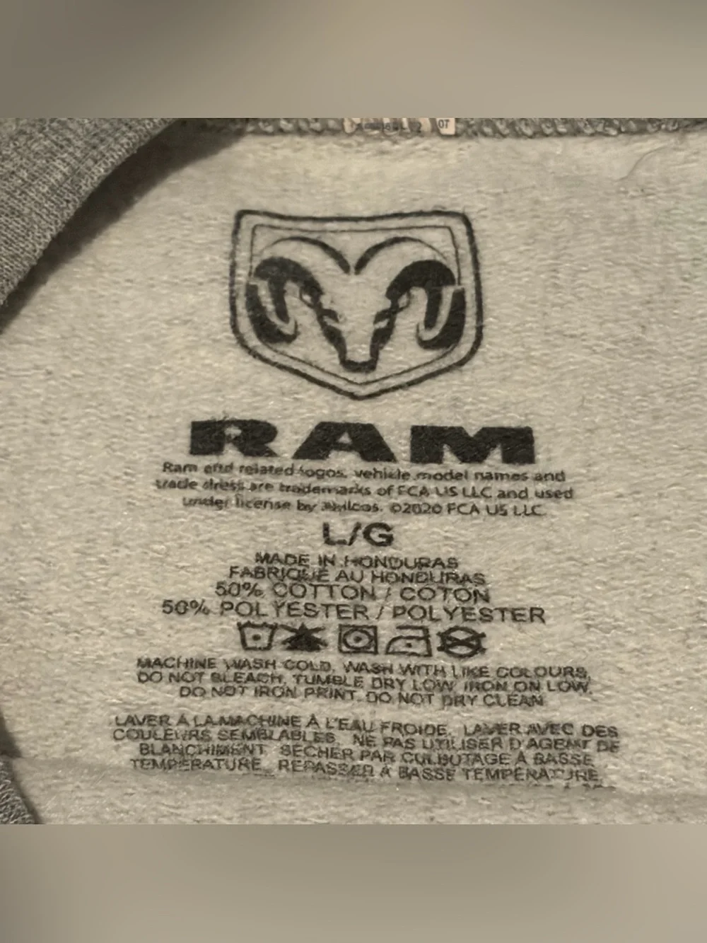 Dodge Ram 2500 Laramie Trucks Size Large Pullover Gray Long Sleeve Sweatshirt